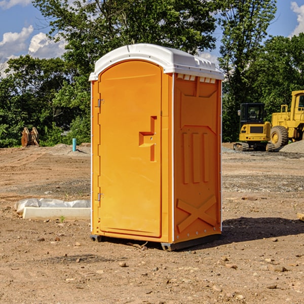 how often are the portable restrooms cleaned and serviced during a rental period in Estral Beach